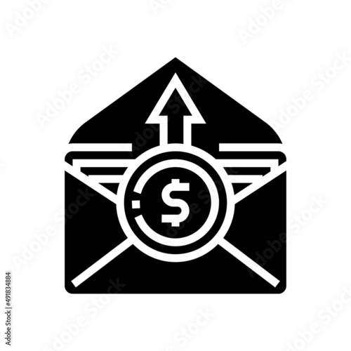 wage inflation glyph icon vector. wage inflation sign. isolated contour symbol black illustration