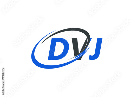 DVJ letter creative modern elegant swoosh logo design