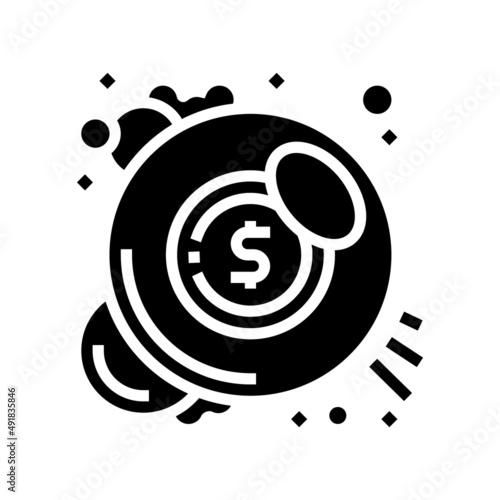 finance bubble glyph icon vector. finance bubble sign. isolated contour symbol black illustration