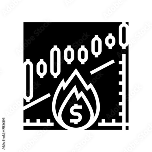 stock inflation glyph icon vector. stock inflation sign. isolated contour symbol black illustration