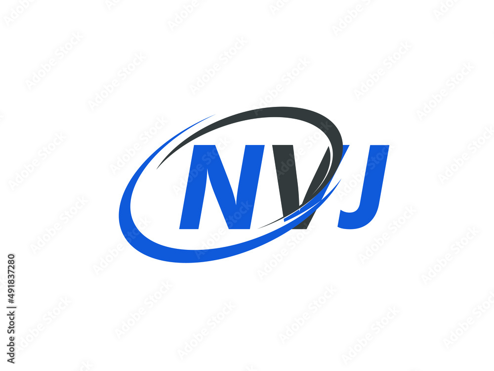 NVJ letter creative modern elegant swoosh logo design NVJ letter creative modern elegant swoosh logo design