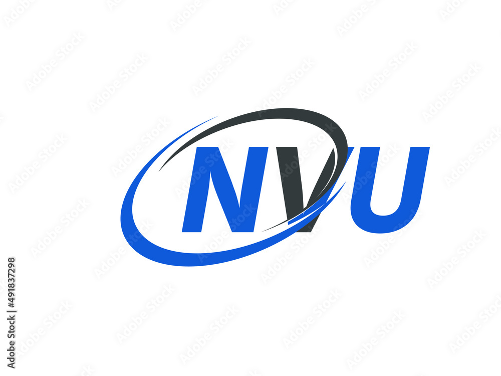 NVU letter creative modern elegant swoosh logo design NVU letter creative modern elegant swoosh logo design