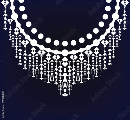 neckline embroidery Ethnic,Geometric,tribal,oriental,traditional,necklace design for fashion women
