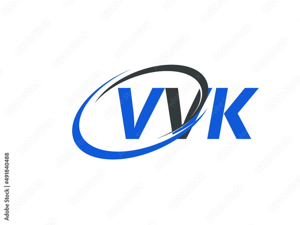 VVK letter creative modern elegant swoosh logo design