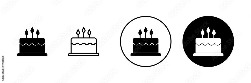Cake icons set. Cake sign and symbol. Birthday cake icon Cake icons set. Cake sign and symbol. Birthday cake icon