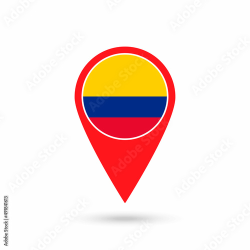 Free Download Map pointer with contry Colombia. Colombia flag. Vector illustration. - GFXLoad