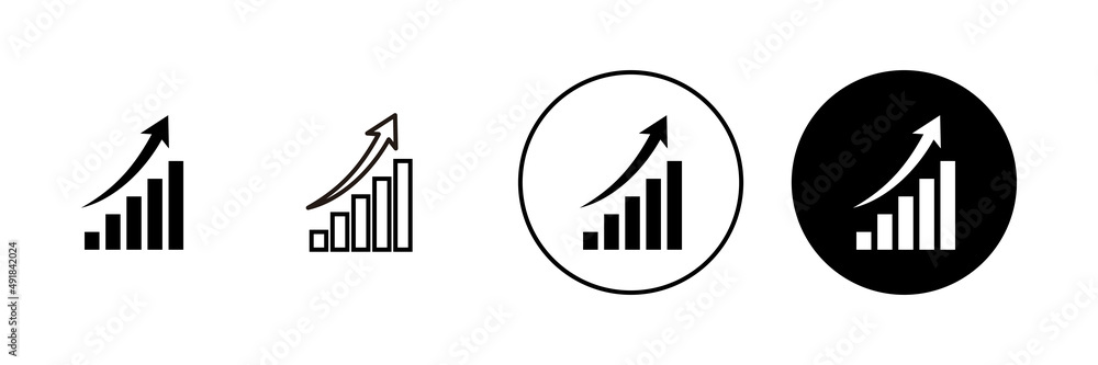 Growing graph Icons set. Chart sign and symbol. diagram icon Growing graph Icons set. Chart sign and symbol. diagram icon