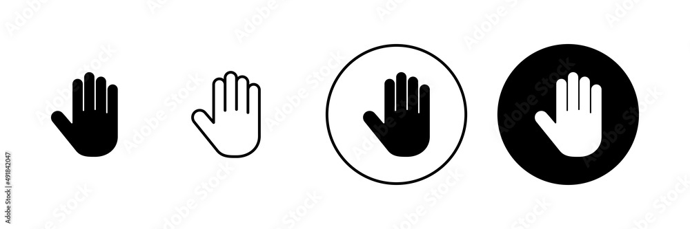 Hand icons set. hand sign and symbol. palm Hand icons set. hand sign and symbol. palm