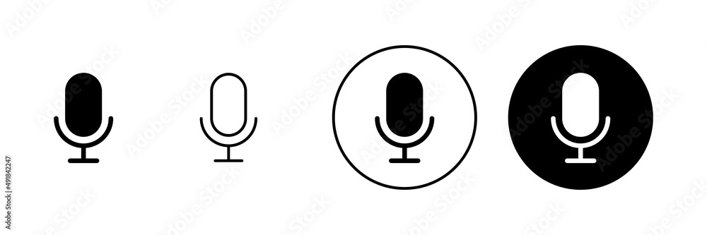 Microphone icons set. karaoke sign and symbol Microphone icons set. karaoke sign and symbol