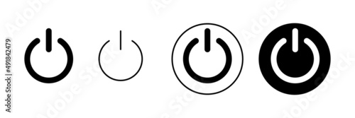 Power icons set. Power Switch sign and symbol. Electric power