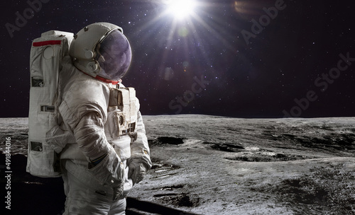 Fotografie, Obraz Astronaut on surface of Moon