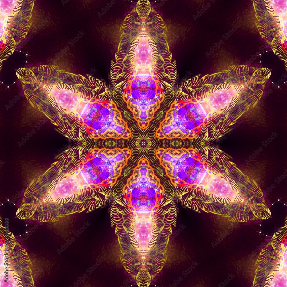 mandala drawing digital symmetrical pattern Stock Illustration Adobe