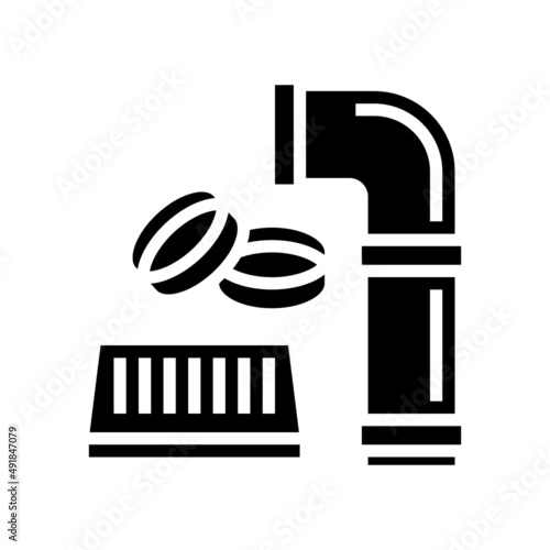 polyvinyl chloride thermoplastic glyph icon vector. polyvinyl chloride thermoplastic sign. isolated contour symbol black illustration