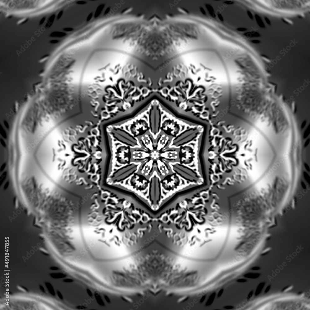 Fototapeta premium mandala drawing digital symmetrical pattern 