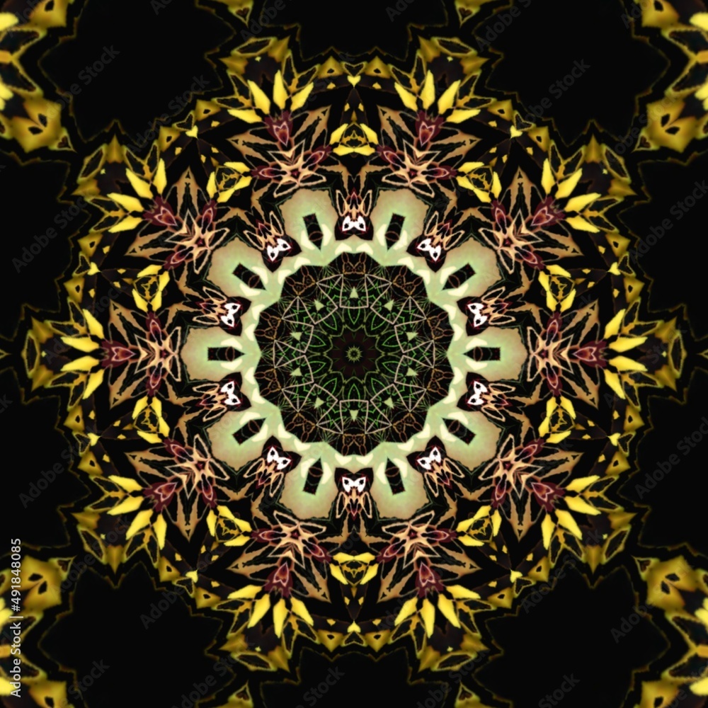 Naklejka premium mandala drawing digital symmetrical pattern 