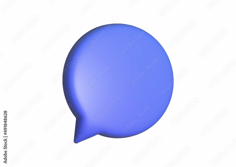 3d speech bubble icon. Blue 3d speech bubble, dialog cloud and blank chat icon for text. Empty message icon. Vector 3d speech bubble icon. Blue 3d speech bubble, dialog cloud and blank chat icon for text. Empty message icon. Vector