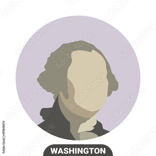 George Washington, American soldier, statesman, and Founding Father, first president of the United States. Vector portrait on white background