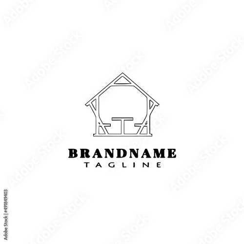 gazebo logo icon design vector creative illustration