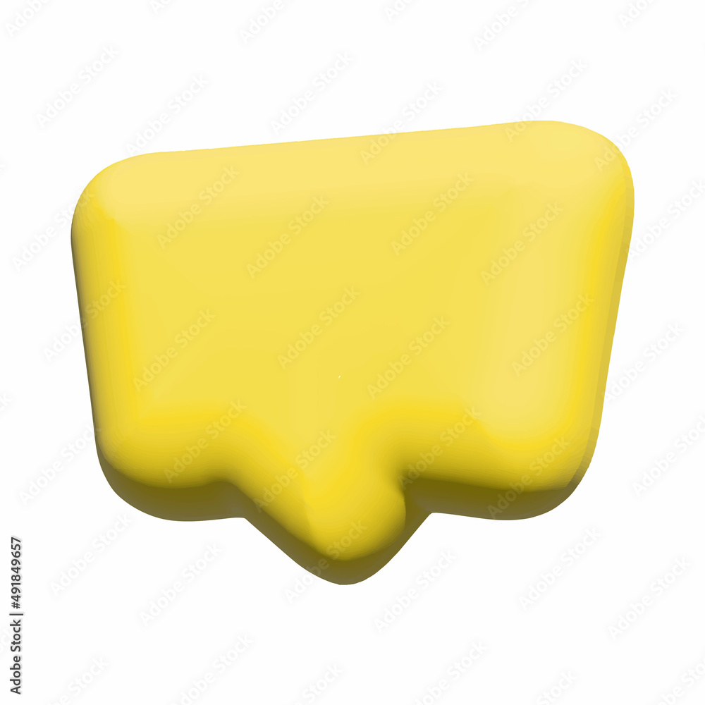 3d speech bubble icon. Yellow 3d speech bubble, dialog cloud and blank chat icon for text. Empty message icon. Vector 3d speech bubble icon. Yellow 3d speech bubble, dialog cloud and blank chat icon for text. Empty message icon. Vector