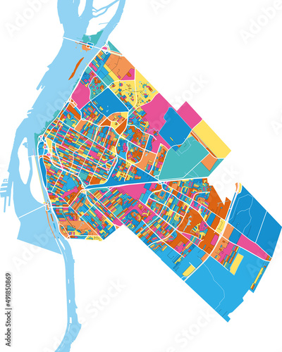Longueuil, Canada colorful high resolution art map
