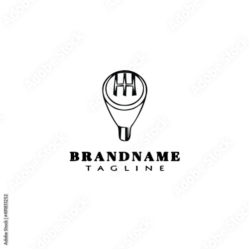 gear box logo cartoon icon design template black isolated vector illustration