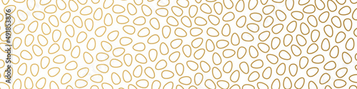 golden easter banner made of many small easter eggs - vector illustration