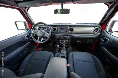 Car dashboard of modern SUV car