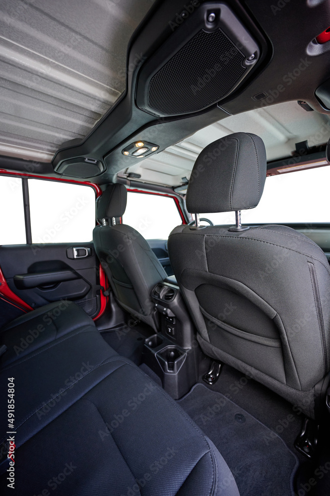 Back clean soft seat in offroad car Back clean soft seat in offroad car