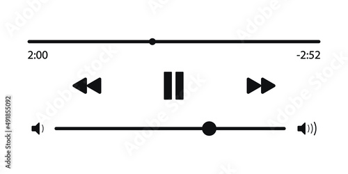 icon media music player in vector. music player in vector. navigation on smartphone device.