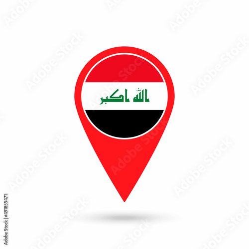 Map pointer with contry Iraq. Iraq flag. Vector illustration. Free Download Map pointer with contry Iraq. Iraq flag. Vector illustration. - GFXLoad