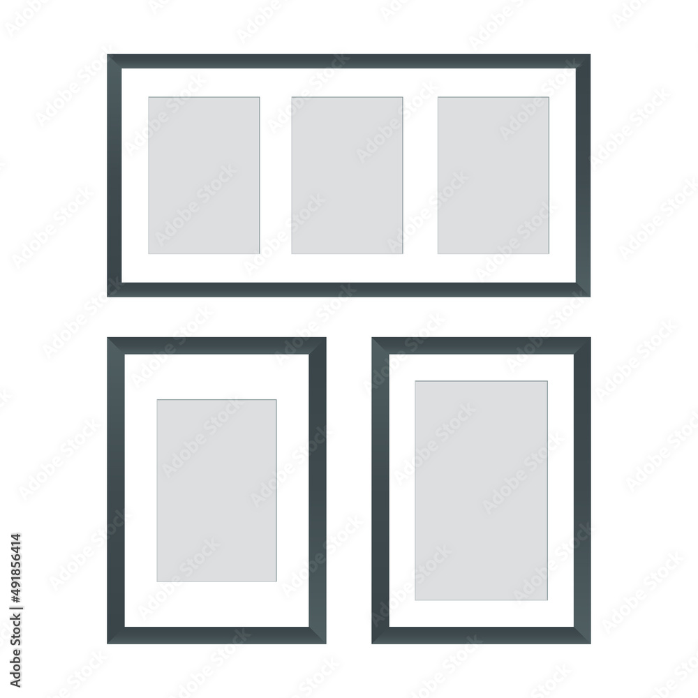 Collection of black frames, stylish black photo frame. Collection of black frames, stylish black photo frame.