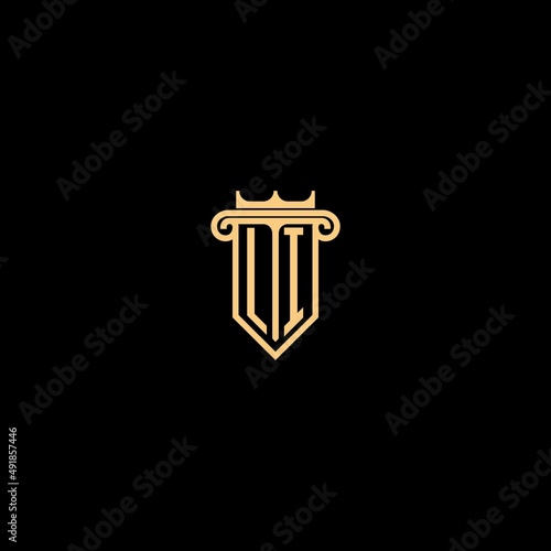LI line concept law logo and shield