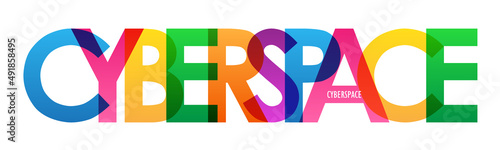 CYBERSPACE colorful vector typography banner