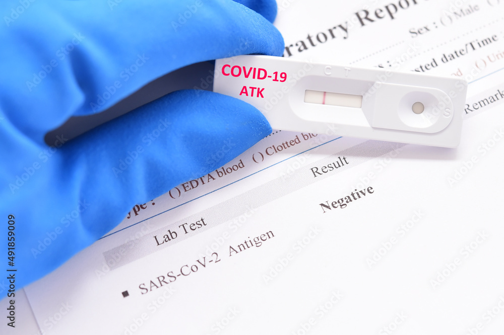 COVID-19 negative test result by using COVID-19 antigen test kit or ATK
