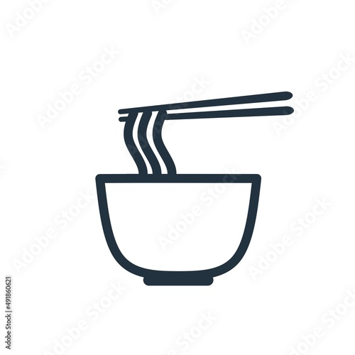 Ramen noodle icon vector isolated on a white background.  Ramen symbol for your website design, logo, UI.