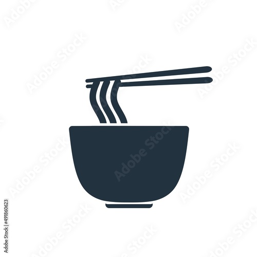 Vector ramen noodle icon in trendy flat style isolated on white background.  Japanese food ramen symbol for your website design, logo, app, UI.  Vector illustration.