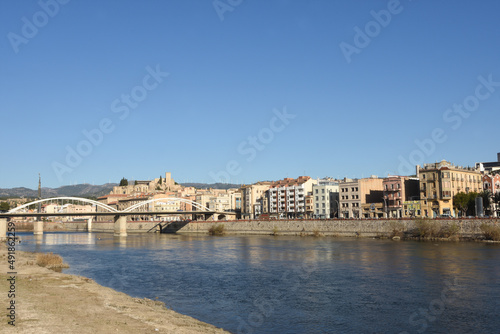 view of Tortosa, river Ebro, Terragona province, Catalonia, Spain photo