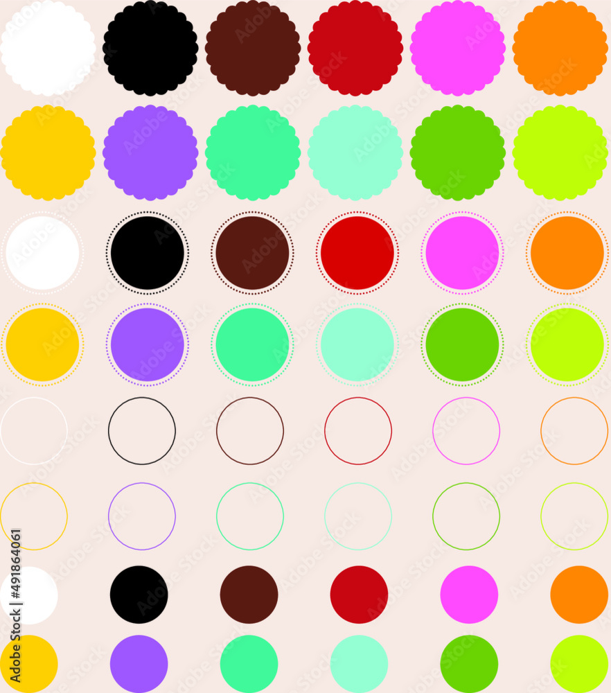 Frames, scalloped, round, cookie cutter, bright Frames, scalloped, round, cookie cutter, bright