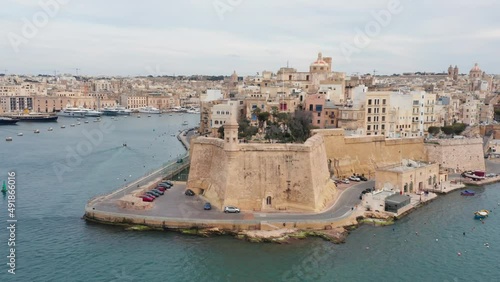 Aerial view of La Guardiola - Safe Haven Gardens park. Senglea, fortress. Malta photo