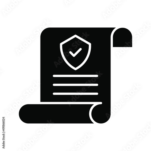 Insurance policy Icon. contract sign. Insurance policy symbol. Document business concept. vector illustration