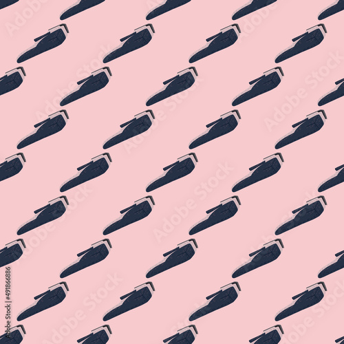 Clippers seamless pattern on. Vintage barber shops elements in doodle style.