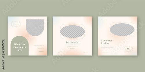 Customer feedback review or testimonial social media post template
