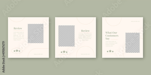 Customer feedback review or testimonial social media post template