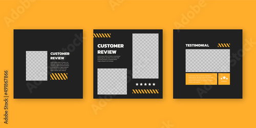 Customer feedback review or testimonial social media post template