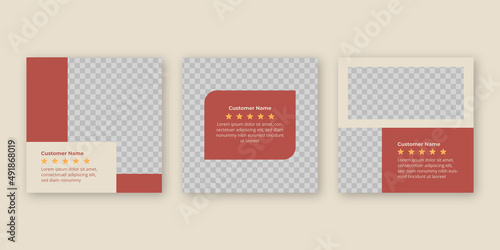 Customer feedback review or testimonial social media post template