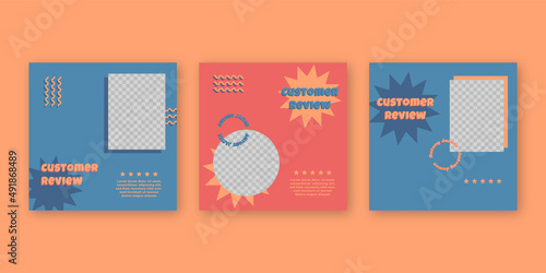 Customer feedback review or testimonial social media post template
