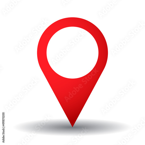 Red location pin - vector illustration