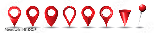 Set of location pins - vector illustration photo