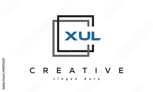 XUL square frame three letters logo design vector	 photo