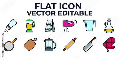 Kitchen and Cooking set icon symbol template for graphic and web design collection logo vector illustration